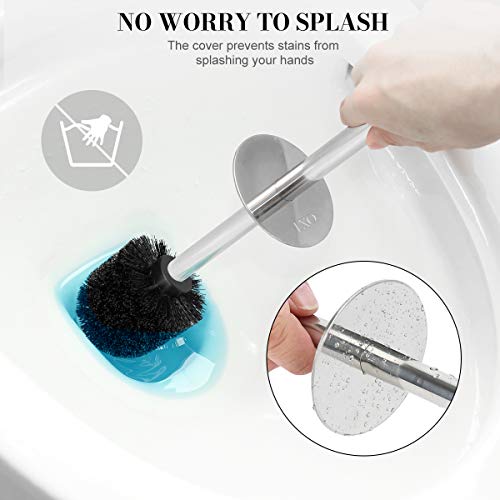 Toilet Brush and Holder, 2 Pack Toilet Brush with 304 Stainless Steel Long Handle, Toilet Bowl Brush for Bathroom Toilet-Ergonomic, Elegant,Durable (Bronze) - color: Bronze