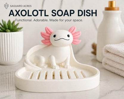 Axolotl Self Draining Soap Dish Cute Decorative Bathroom Soap Holder
