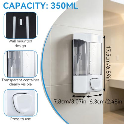 Soap Dispensers, Hand Soap Dispenser Wall Mount Refillable Soap Dispenser Box 17oz 350ml Liquid Soap Dispenser Pump for Bathroom Home Kitchen