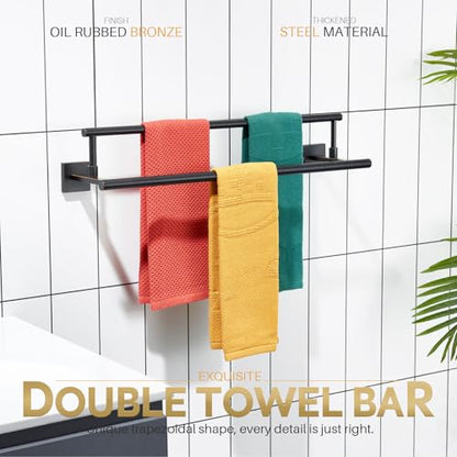 KOKOSIRI Towel Bars 24-Inch Bathroom Towel Holder Oil Rubbed Bronze Bath Towel Rails Racks Wall Mounted Stainless Steel B5009ORB-L24 - color: Oil Rubbed Bronze, size: 24-Inch