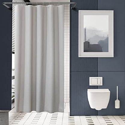 AmazerBath Stall Shower Curtain 36x72, Heavy Duty Plastic, Grey with 2 Weighted Stones and 6 Grommet Holes - color: Grey, size: 36"W x 72"L (Pack of 1)