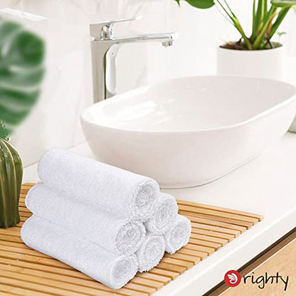 Orighty 12-Pack White Hand Towels - Quick Drying & Absorbent Microfiber Gym Towels 16x28 inches - Lightweight & Thin White Yoga Towels - Multi-Purpose Camping Towels for SPA, Hotel & Bathroom | Quick Drying & Absorbent, Lightweight & Thin White Yoga Towel