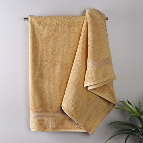 Superior Egyptian Cotton Bath Towel Set, Home Bathroom Towels, Master, Guest Bath, Decor Essentials, Quick Dry, Absorbent, Large Body Towels, Spa, Hotel, Resort, Adult, Kids, Set of 2, Gold - color: Gold, size: Bath Towel (2-Pack)