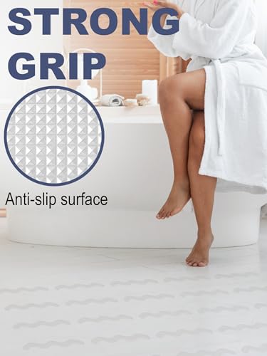 Secopad Patented 36 PCS Anti Slip Shower Stickers, Safety Bathtub Strips Adhesive Decals with Premium Scraper for Bath Tub Shower Stairs - color: Clear