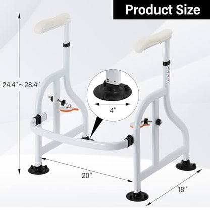 Neoaider Toilet Safety Rails with Adjustable Handrails, 300 Lbs Weight Capacity Toilet Rails, Toilet Safety Frames & Rails for the Elderly, Pregnant Women, Patients