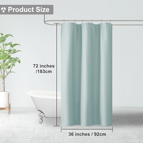 Small Stall Shower Curtain - Embossed Textured Bathroom Curtain, 36 x 72 Shower Curtain for RV Camper, Machine Washable Water Resistance, Light Green - color: Light Green, size: 36"W x 72"L (Pack of 1)