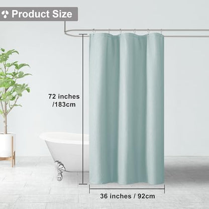Small Stall Shower Curtain - Embossed Textured Bathroom Curtain, 36 x 72 Shower Curtain for RV Camper, Machine Washable Water Resistance, Light Green - color: Light Green, size: 36"W x 72"L (Pack of 1)