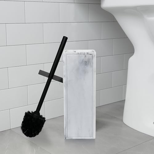 Toilet Brush and Holder Set for Bathroom, Stylish and Durable Cleaning Tool with Modern Design, Compact for Efficient Cleaning - style: Marble