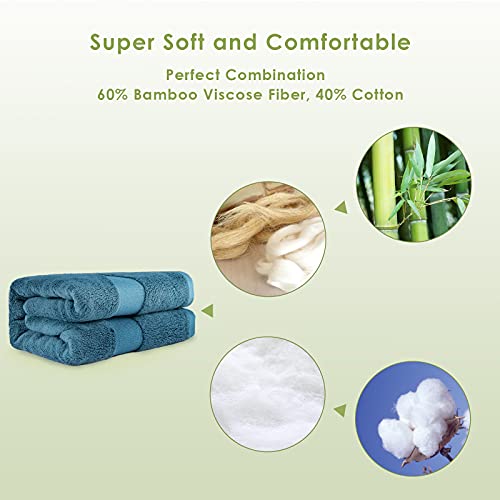 Extra Large Bath Towels Sheet for Body, Sensitive Skin, Adult Kids Baby Luxury Hotels, Spa, Gym Super Soft Highly Absorbent Oversized Towels 35" x 70" 1 Pack Peacock Blue