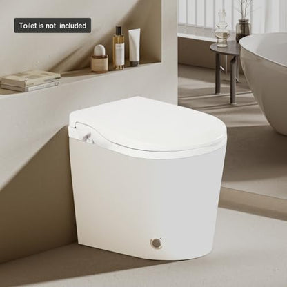 D-shaped Non Electric Bidet Toilet Seat, Non Electric Swash Ecoseat Elongated Comfort Fit Toilet Seat Bidet Attachment for Elongated Toilets, Dual Nozzle System, 18.9 * 13.7 * 3.07in