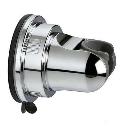 Handheld Shower Head Holder Suction Cup - Relocatable - Wide Angles Adjustable - 90° Downward - Bathroom Wall Mount Shower Wand Holder (Polished Chrome) - color: Polished Chrome