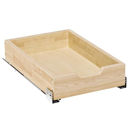 Pull Out Cabinet Organizer, 13.5 in W x 21 in D Solid Wood Slide Out Drawer, Soft Close Sliding Shelf, Bottom or Side Mount for Kitchen Pantry Bathroom, Fits 14.5 in Cabinet Opening - size: 13½” W × 4"H x 21” D
