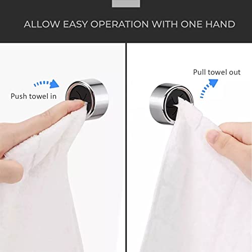 Generic 6 Round Chrome ABS & Chrome (95%, 5%) Towel Hooks, Modern Style, Silver Grey, Wall Mount, 25 Pounds Max Weight, Kitchen, Bathroom, Cabinet, Garage, Hand, Shower, Outdoor