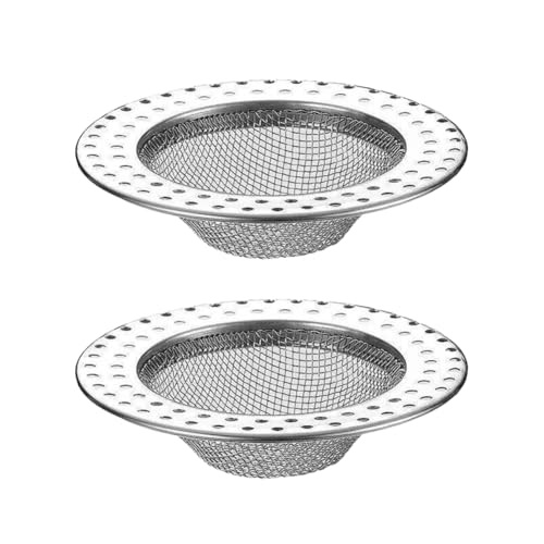 2 Shower Drain Hair Catcher, Shower Drain Basket, SS Mesh, Fits 3-Inch Hole | Easy to Clean SS Mesh Hair Trap, Reusable Anti-Clog Drain Strainer for Bathroom Sink, Drain & Tub, 3" Inner Dia Holes - size: Shallow-2 Pcs
