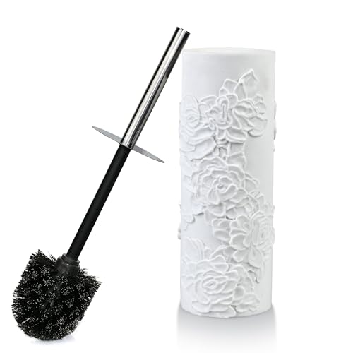 Toilet Brush and Holder Set for Bathroom, Stylish and Durable Cleaning Tool with Modern Design, Compact for Efficient Cleaning - style: 3D Floral