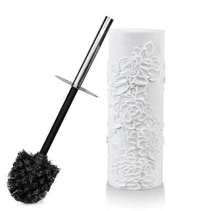 Toilet Brush and Holder Set for Bathroom, Stylish and Durable Cleaning Tool with Modern Design, Compact for Efficient Cleaning - style: 3D Floral