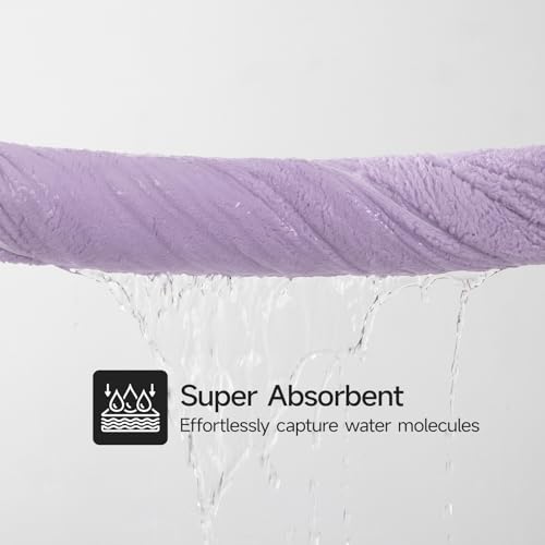REDKISS Pack of 6 Towel Set - 2 Extra Large Bath, 2 Hand, 2 Washcloths, Ultra Soft & Highly Absorbent, Quicker to Dry, Purple Towels for Bathroom, Spa, Hotel, Gym - color: Purple