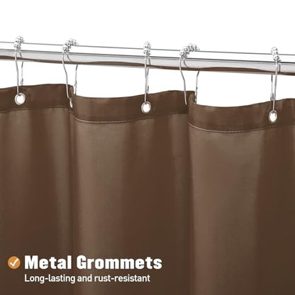 MitoVilla Fabric Small Shower Stall Curtain Liner, 36" W x 72" H Bathroom Shower Curtain Liner, Hotel Quality, Washable, Water Repellent, Brown Bath Shower Liners - color: Fabric - Brown, size: 36"W x 72"L (Pack of 1)