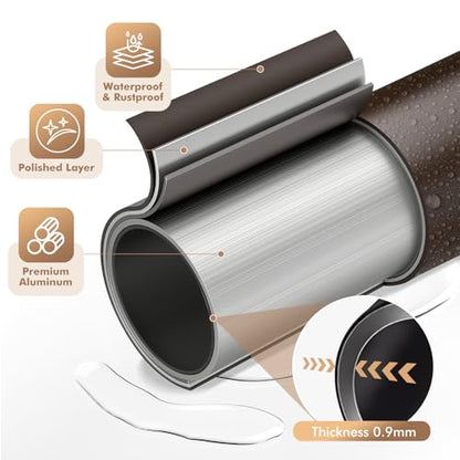 Curved Shower Curtain Rod for Bathroom, 40-72 Inches Adjustable Shower Rod | Rustproof Shower Curtain Rod with Rotating Brackets for Extra 30% Large Shower Space, 0.9MM thickness, Need to Drill, Bronze - color: Bronze