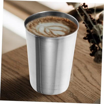 Healifty Stainless Steel Water Cup 180ml Silver Tumbler for Bathroom Sturdy and Versatile Drinking Cup for Home Use or Travel