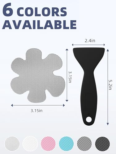 Secopad Bathtub Stickers Non-Slip, 24PCS Safety Shower Treads Adhesive Appliques with Premium Scrape (Gray) - color: Grey