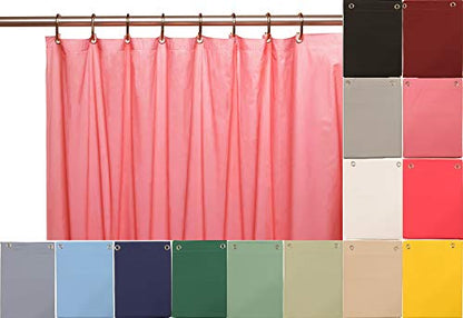 Elegant Home Heavy Duty Vinyl Shower Curtain Liner with 12 Metal Grommets Dusty Rose - color: Dusty Rose