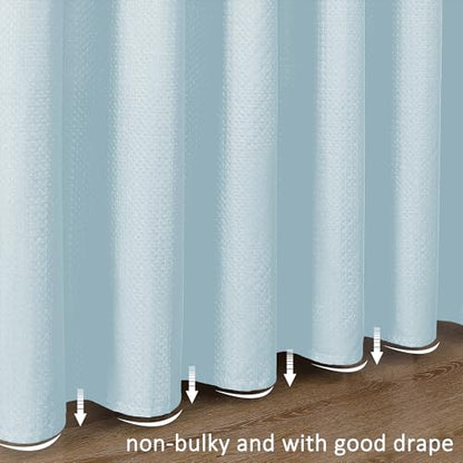 Aiyufeng Ice Blue Shower Curtains for Bathroom，Dot Like Embossed Textured Waterproof Soft Polyester Cloth Shower Curtain，Hotel Spa Machine Washable，72Wx72L - color: Ice Blue, size: 72"W x 72"L (Pack of 1)