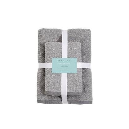 Wellbe 4-Piece Towel Set - Quick Dry, Absorbent, Soft, 2 Bath, 2 Hand, Grey - color: Grey, size: Towel Set - 2 Bath, 2 Hand