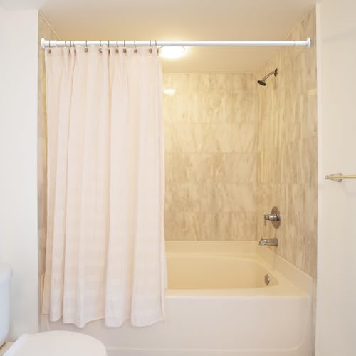 ZOCONE Tension Curtain Rod, No Drilling, Adjustable 51-168 Inch, White | 1.26" Diameter Heavy Duty Tension Rod, Rust-Proof, Tool-Free, Renter Friendly for Bathroom Window Room Divider Patio - color: White, size: 51-168 Inches