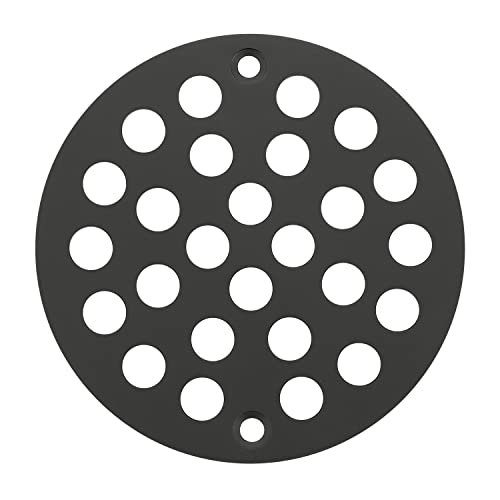 Round 4 Inch Screw-in Floor Drain Cover Replacement Shower Drainer Grate with Screws (Matte Black) - color: Matte Black