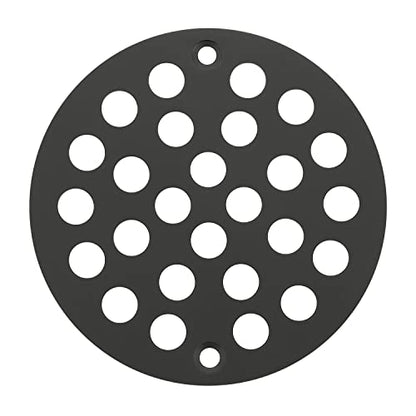 Round 4 Inch Screw-in Floor Drain Cover Replacement Shower Drainer Grate with Screws (Matte Black) - color: Matte Black