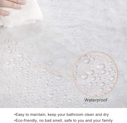 WELTRXE Extra Long Shower Curtain Liner with Magnets, 72 x 84 Inch Waterproof 3D Water Cube Clear Bathroom Shower Curtains, No Chemical Smell, Heavy Duty, Extra Long for Shower Stall, Bathtubs - color: Clear-water Cube, size: 84"W x 72"L (Pack of 1)