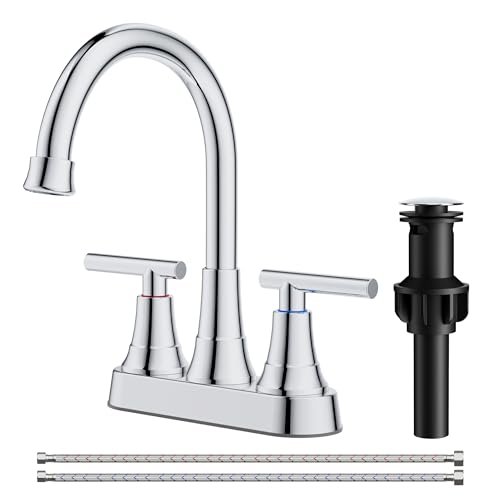 FORIOUS 8 In Widespread Chrome Bathroom Faucet 3 Hole, Chrome Faucet Vanity | 3 Hole Bathroom Vanity Faucet Chrome, Polished Chrome Faucet for Bathroom Sink 3 Holes with 360° Swivel Spout, for Wholesale - color: Chrome