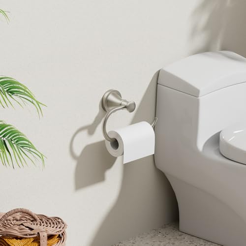Toilet Paper Holder Wall Mount Bathroom Tissue Holder Brushed Nickel | Pivoting Tissue Roll Holder, High Quality Stainless Steel Hand Towel Ring Rustproof, Bathroom Accessories,Toilet Storage - color: Brushed Nickel