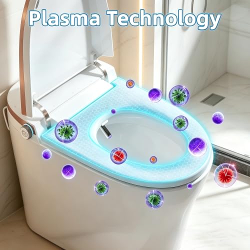 TOTTE Smart Toilet with Bidet Built In, Foam Dispenser, Auto/Close Lid, Foot Kick & Off-seat Auto Flush, Heated Seat, Warm Water & Dryer, Blackout Flush, Digital Display with Remote (949B Gold) - color: 949B Gold