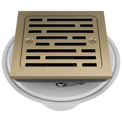 Delta Faucet 4 Inch Tile-In Square Shower Floor Drain Gold, Shower Drain Kit, Square Shower Drain, Chrome Shower Drain, Shower Floor Drain, Champagne Gold DT062412-CZ - color: Champagne Bronze
