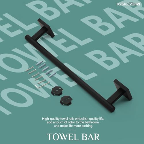 KOKOSIRI Bathroom Towel Bars 16 Inch Towel Rail Matte Black 40CM Hand Towel Holder for Bath Kitchen Wall Stainless Steel B4005BK-L16 - color: Matte Black, size: 16-Inch