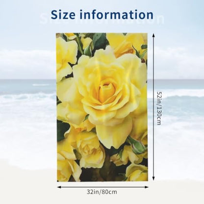 Yellow Rose Bath Towel Super Absorbent Beach Towels Microfiber Bathroom Towel 32 x 52 Inch - color: Yellow Rose