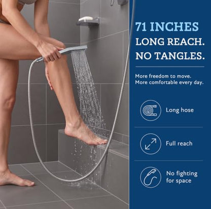 G-Promise All Metal 10" Dual Square Shower Head Combo | Rain Shower Head | Handheld Shower Wand | Adjustable | Smooth 3-Way Diverter | 71" Extra Long Hose - A Bathroom Upgrade (Chrome) | Built to Last, Easy Install, Adjustable Height & Angle for All Heigh
