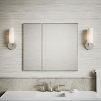 Kohler CB-CLC3026FS Bathroom Medicine Cabinet with Mirror, Beveled Mirror Doors, Adjustable Shelves, Rectangular Beveled Edge, 30 in. W x 26 in. H - size: 30 in. x 26 in., style: Beveled Edge