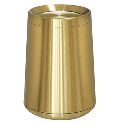 10 L/3 Gallen,Gold Small Trash Can for Bathroom,Brushed Stainless Steel Garbage Can with Flipping Lid,for Bathroom,Living Room,Bedroom,Hotel,Conference Room(Gold) - color: Gold