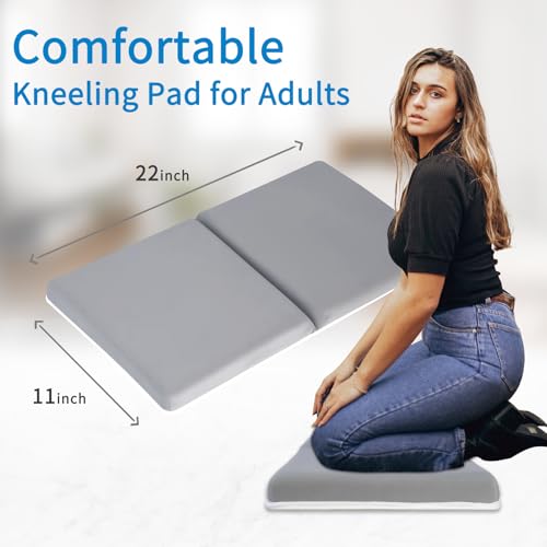 JJGoo Bath Kneeler Pad, 1.5 inch Thick Kneeling Pad Mat, Foldable Painless Knee Cushion Mat, Non-Slip Bathtub Kneeler for Baby Bathing Parents - color: Grey - Only Kneeler Pad