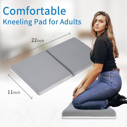 JJGoo Bath Kneeler Pad, 1.5 inch Thick Kneeling Pad Mat, Foldable Painless Knee Cushion Mat, Non-Slip Bathtub Kneeler for Baby Bathing Parents - color: Grey - Only Kneeler Pad