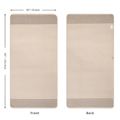 MICROFI New Microfiber Waffle Bath Towels, 2 Pieces, Soft, Absorbent, Fast Drying, Lint Free 430 GSM (30''x60''/76cm x 152cm) - color: Champagne Striped