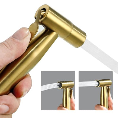 BARROCK 2 Pack Bidet Sprayer Head Only, Stainless Steel Handheld Shattaf Jet Spray for Toilet, Baby Cloth Diaper Sprayer with Adjustable Water Pressure Control, Brushed Gold - color: Brushed Gold