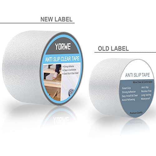 Yorwe Anti Slip Tape Transparent, More Clear and Comfortable Safety Track Tape (4" Width x 190" Long, Clear) - size: 4" Width x 190" Long