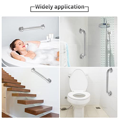 2 Pack 18 Inch Grab Bars for Showers Anti Slip Shower Grab Bars for Seniors | Stainless Steel Shower Handle Handicap Grab Bars Elderly Senior Assist Bathroom Saft Handle for Shower Bench ,Waterproof - size: 18 Inch