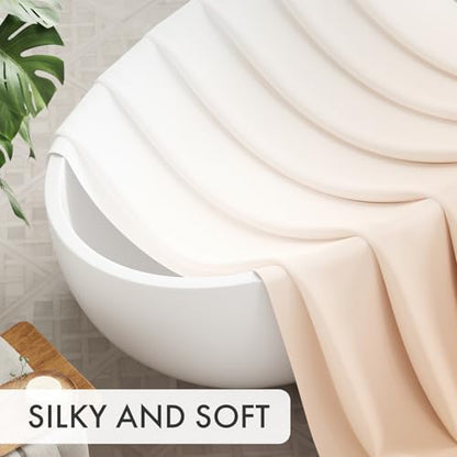 AmazerBath Fabric Shower Curtain, Cloth Khaki Shower Curtain Set with 12 Hooks, Washable Fabric Ombre Khaki and White Shower Curtain, Rustic Modern Bathroom Shower Curtain, 72x72 Inches - color: A- Khaki Ombre +12 Metal Hooks, size: 72"W x 72"L (Pack of 1
