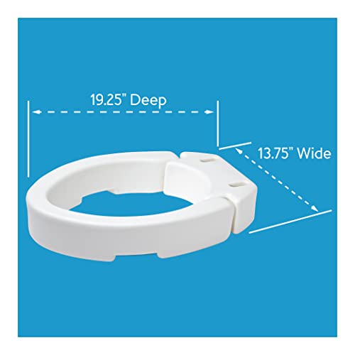 Carex Health Brands Hinged Elongated Toilet Seat Riser, Adds 3.5 Inches of Height to Toilet, 300 Pound Weight Capacity, Raised Toilet Seat, White (FGB32100 0000) - style: Elongated