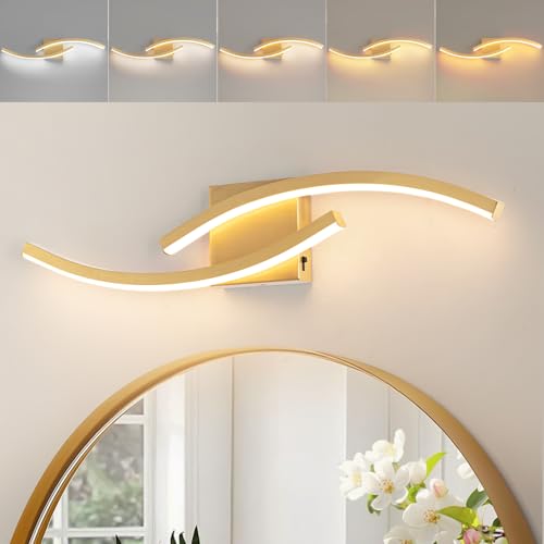 23.62 inch Vanity Light for Bathroom Lighting Fixtures Over Mirror Dimmable 5CCT Vanity Lighting Fixture Modern Bathroom Vanity Light Modern Wall lamp - color: Gold, size: 23.62Inch